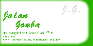 jolan gomba business card